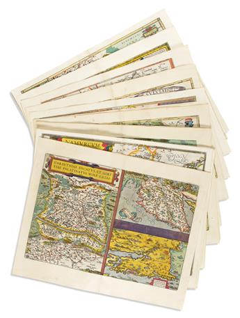 ORTELIUS, ABRAHAM. Group of 26 double-page engraved European regional maps,